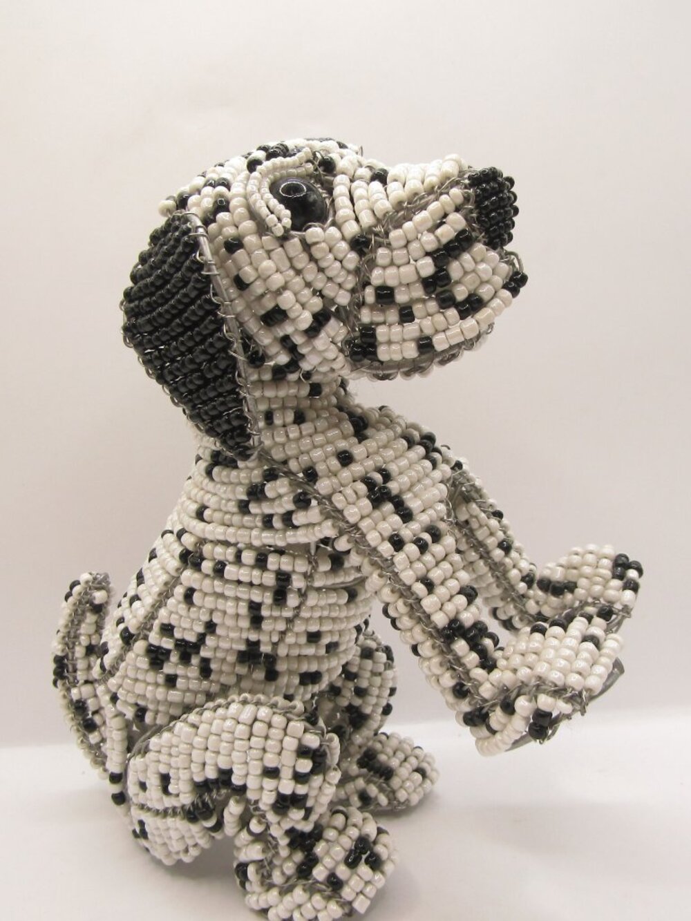 Hand-Beaded Wire Wrap Dog Figurine